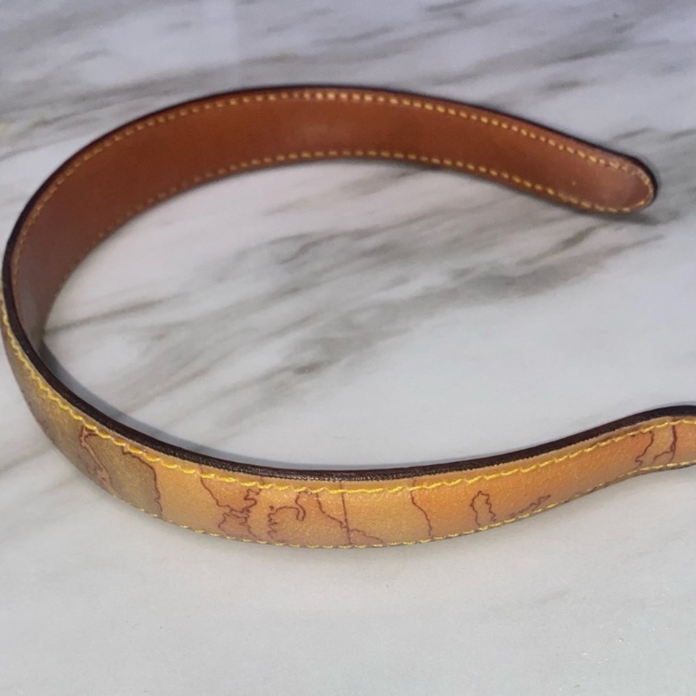 🆕 Alviero Martini Leather Headband in Brown and Tan - Picture 3 of 7